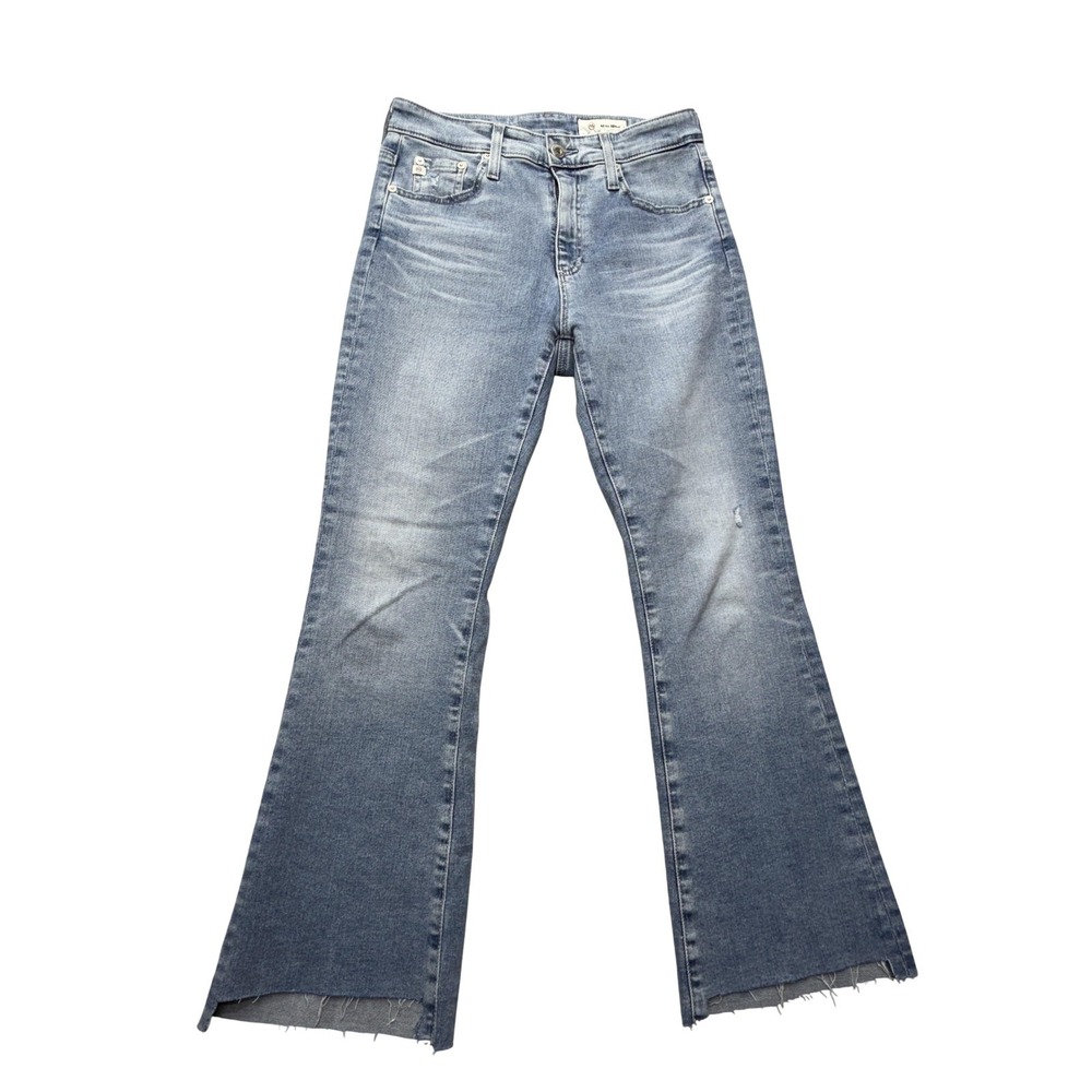 AG Farrah Boot Crop Jeans Womens 27 Medium Wash Raw Hem Stretch‎